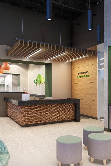 Welcoming dental office reception area