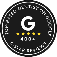 Top rated dentist on Google 400 plus 5 star reviews