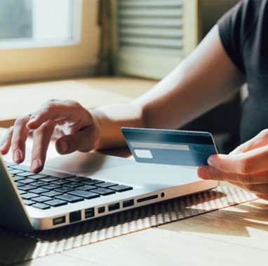 Woman using a credit card