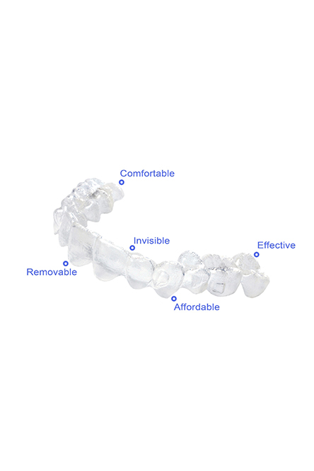 Diagram explaining the benefits of Invisalign aligners