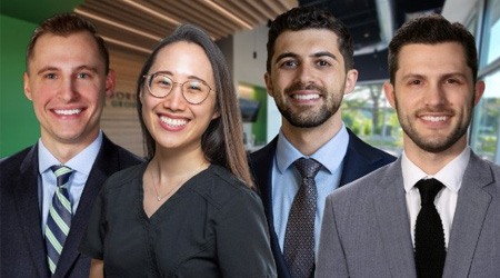 Four smiling North Attleboro dentists