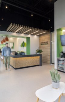 Reception area in dental office in North Attleboro