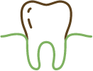 Icon of a tooth in the gums