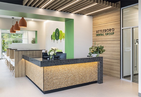 Front desk just inside of Attleboro Dental Group