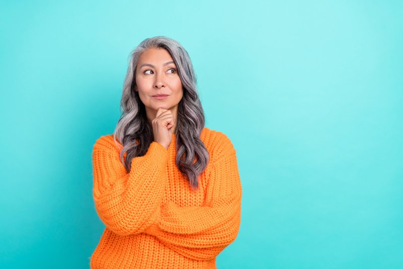 Woman with questioning expression